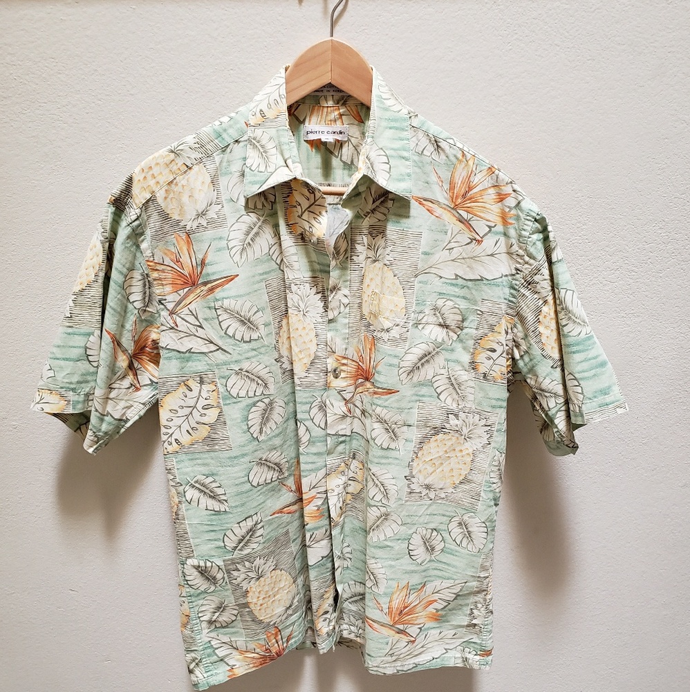 Men's Pierre Cardin Hawaiian Shirt Sleeve Size M